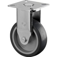 BS ROLLEN Apparaterolle TPE, Bockrolle, Gleitlager, Platte, Ø x Breite 100 x 24 mm, TK 70 kg von BS ROLLEN