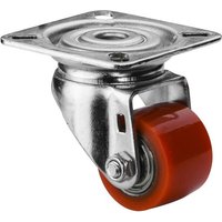 BS ROLLEN Kompaktrolle Polyurethan, Lenkrolle, Kugellager, Platte, Ø x Breite 50 x 25 mm, TK 120 kg von BS ROLLEN