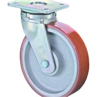 BS ROLLEN Schwerlastrolle Prothane® Guss-Polyurethan, Lenkrolle, Kugellager, Platte, Ø x Breite 100 x 50 mm, TK 400 kg von BS ROLLEN