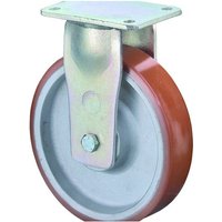 BS ROLLEN Schwerlastrolle Prothane® Guss-Polyurethan, Bockrolle, Kugellager, Platte, Ø x Breite 100 x 50 mm, TK 400 kg von BS ROLLEN