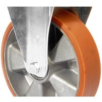 BS ROLLEN Transportrolle Prothane® Guss-Polyurethan, Bockrolle, Kugellager, Platte, Ø x Breite 125 x 38 mm, TK 200 kg von BS ROLLEN