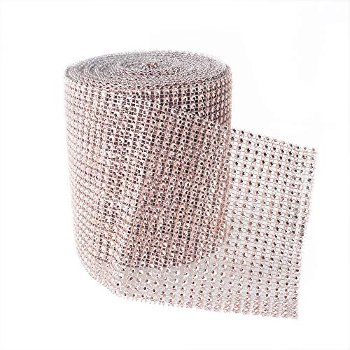 Bestenrose 24 Strassband Ist Ideal FÜR Brautstrauß Fotorahmen Vase Hochzeit Und Party Dekoration 10 Meter (Roségold) von Bestenrose