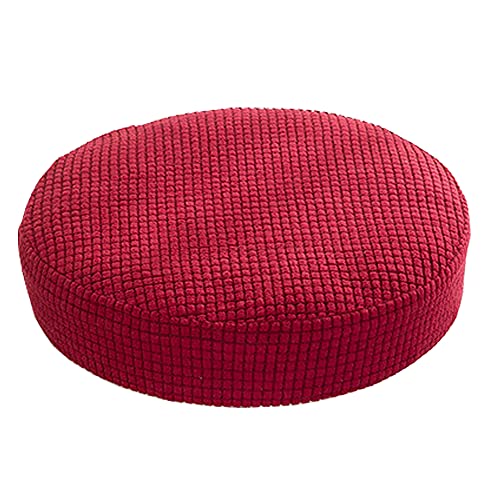 Bestenrose 2er Set Hocker Bezug Stretch Schutzbezug Hockerbezug Plüsch Bezug Stuhlhusse für Barhocker Rundhocker Klapphocker Salon Bürostühle Universal Stuhlbezug Keine Rückenlehne (30-40cm, Rotwein) von Bestenrose