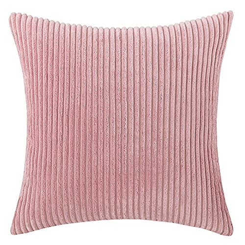 Bestenrose 2er Set Kissenbezug Dekokissen Kissenbezüge Kord Kissenhülle Dekorative Zierkissen Sofakissen Kordsamt Deko Weich Couchkissen mit Reißverschlüsse für Sofa Wohnzimmer (30x50cm, Rosa) von Bestenrose