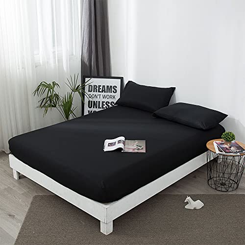 Bestenrose Bedding Wasserdichter Matratzenschoner Bettwanzen- Und Staubmilbensicherer Matratzenbezug Waschbar Elastisches Design Matratzenauflage FüR Kinder (Schwarz, 200x200x30cm) von Bestenrose