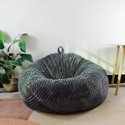 Bestenrose Keine Füllung Sitzsackstuhl für Kinder und Erwachsene nur Bezug für Sofa-Stofftiere (Dunkelgrau, S) von Bestenrose