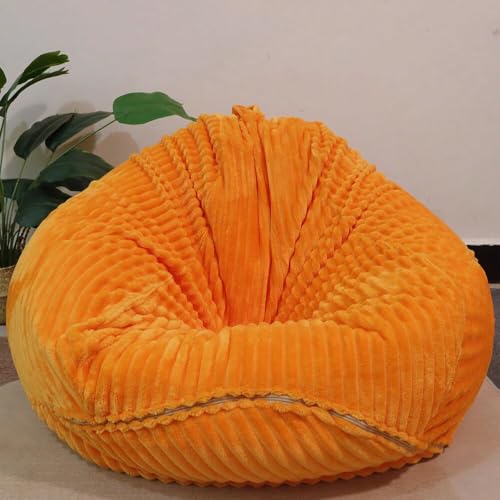 Bestenrose Keine Füllung Sitzsackstuhl für Kinder und Erwachsene nur Bezug für Sofa-Stofftiere (Orange, L) von Bestenrose