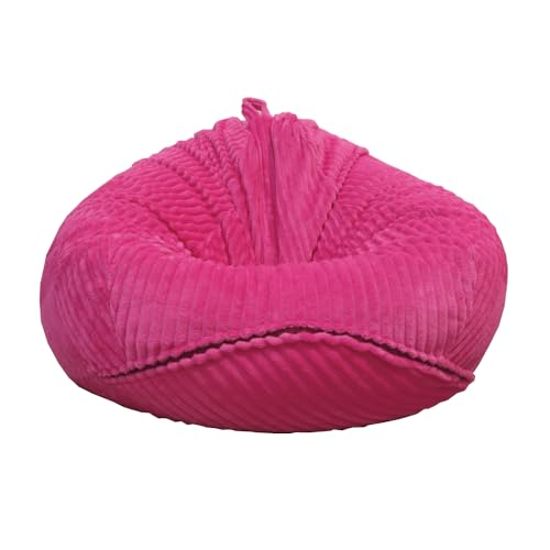 Bestenrose Keine Füllung Sitzsackstuhl für Kinder und Erwachsene nur Bezug für Sofa-Stofftiere (Rosarot, L) von Bestenrose