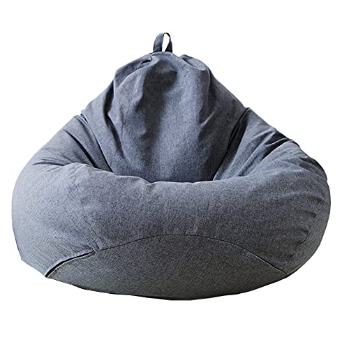 Bestenrose Sitzsack Sesselbezug Erwachsene Sitzsack Sofabezug Indoor Flauschig SitzsackhüLle Ohne FüLlung Waschbar Sitzsackbezug Mit Seitentaschen FüR Erwachsene Und Kinder (Grau, L:90x110cm) von Bestenrose