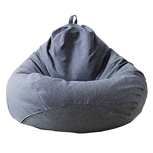 Bestenrose Sitzsack-Sesselbezug Sitzsack Stühle Couch Sofabezug Sitzsack Sofabezug Lounger Sofa Ohne Füllung für Kissen Plüschtiere Decken(100x120cm, Dunkelgrau) von Bestenrose