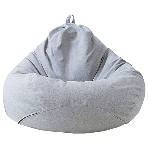 Bestenrose Sitzsack-Sesselbezug Sitzsack Stühle Couch Sofabezug Sitzsack Sofabezug Lounger Sofa Ohne Füllung für Kissen Plüschtiere Decken(100x120cm, Hellgrau) von Bestenrose