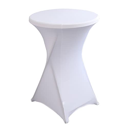 Bestenrose Stehtischhusse Stretch Cocktail Tischdecke für Stehtische Bistrotische Hochzeit Bankett Party Maschinenwäsche Mehrere Farben Zur Auswahl (weiß, 80x110cm) von Bestenrose