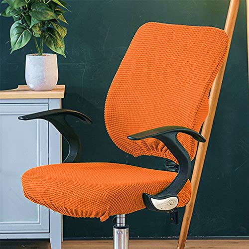 Bestenrose Stretch Stuhlhussen Bezug Husse Stuhlbezug Spandex Jacquard Esszimmerstuhl Sitzbezüge Bürostuhl bezug Bürostuhlabdeckung für Bürostuhl Bürodrehstuhl Drehstuhl (Orange) von Bestenrose