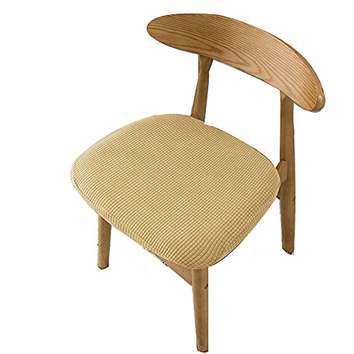 Bestenrose Stuhlbezug Wasserdichter waschbar Jacquard Stretche Bezug Sitzbezug Stuhlhussen für Esszimmerstuhl Bürostühle Keine Rückenlehne (Schwarz, 2er Set) (Dunkelbeige, 6er Set) von Bestenrose