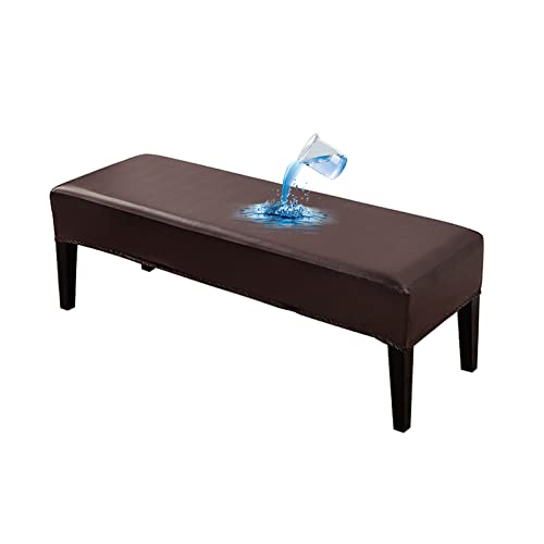 Bestenrose Wasserdicht Esszimmer Bankhussen PU Leder Bankhusse Bezüge Stretch Bezug für Esszimmer Bank Abnehmbarer Waschbarer Bankbezug für Eckbank Küche (Braun) von Bestenrose