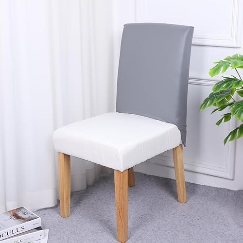Bestenrose Wasserdicht Stuhlhussen Stuhl Rückenlehne Stuhlbezug Stuhl Rückenlehne Abnehmbar und Waschbar Stuhl Abdeckung Restaurant Hochzeit Büro Bankette Partys Deko (4, Grau, L) von Bestenrose