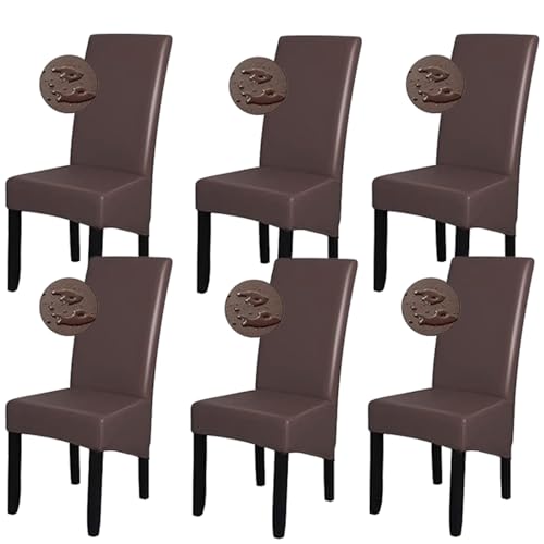Bestenrose XL Stuhlhussen für Esszimmerstühle, 6er-Set, PU, wasserdicht, abnehmbar, hohe Rückenlehne, große Sitzbezüge, Stuhlschutz für Zuhause, Restaurant, Kaffee Bestenrose XL Stuhlhussen für Esszimmerstühle, 6er-Set, PU, wasserdicht, abnehmbar, hohe Rückenlehne, große Sitzbezüge, Stuhlschutz für Zuhause, Restaurant, Kaffee von Bestenrose