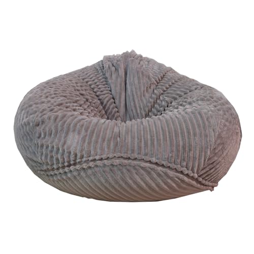 Bezug ohne Füllstoff Sitzsackbezug Sitzsäcke Stuhl ohne Füllung Stofftiere Aufbewahrung Waschbar Weiche Plüsch Sofabezug (Hellgrau, X-Large) von Bestenrose