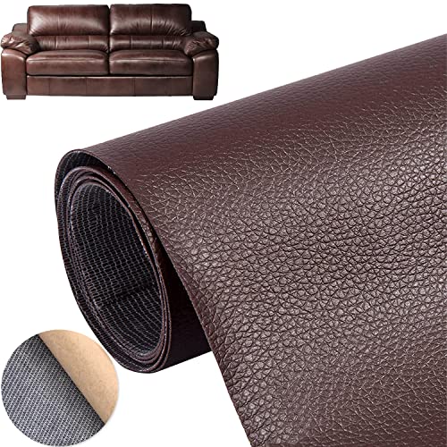 Selbstklebend Leder Patch, Kunstleder Reparatur Patch, Kunstleder Selbstklebende Patch, Leather Repair Lederflicken, Lederreparatur Patch Kits, für Sofas, Möbel, Autositze, 50 x 137 CM (Dunkelbraun) von Bestevery