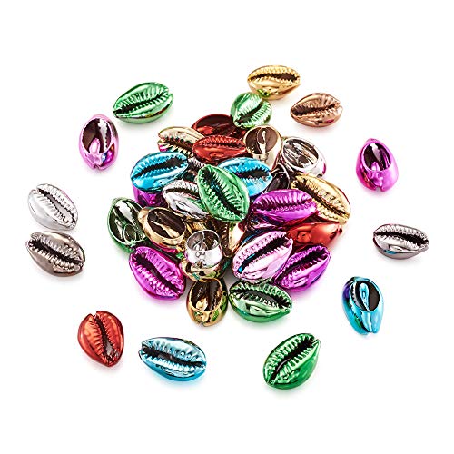 Bestewelry 100 Stück galvanisierte Kauri-Muschelperlen bunte Spiral-Muschelperlen Spirale Kauri-Muscheln für Sommer Strand Hawaii Schmuckherstellung von Bestewelry