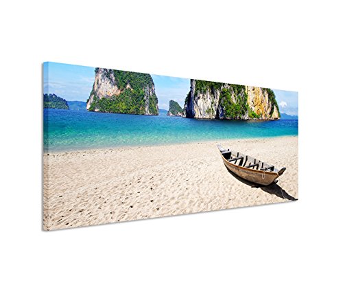 Modernes Bild 120x40cm Landschaftsfotografie – Traumhafter Strand auf Krabi Thailand von Bestforhome GmbH
