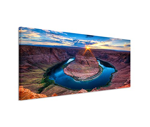 Modernes Bild 150x50cm Landschaftsfotografie – Horseshoe Bend am Colorado River in Arizona in den USA von Bestforhome GmbH
