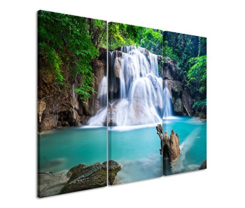 Modernes Bild 3 teilig je 40x90cm Landschaftsfotografie – Huay Mae Kamin Wasserfall Thailand von Bestforhome GmbH