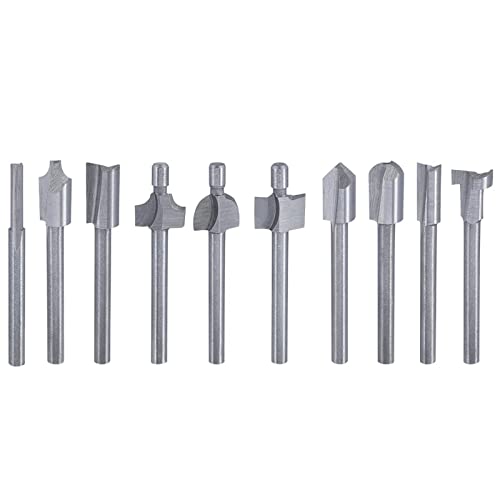 Bestgle hss fräser set 10 stück spiralbohrer 3mm schaft rotary tool holzschnitzerei bohrer set oberfräser stich-spitzen schleifen holzfräser multifunktionswerkzeug für holzarbeit gravieren heimwerker von Bestgle