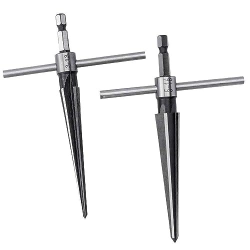 Bestgle 2 Stück Konische Reibahle mit T-Griff Manuelle Sechseckige Reibahle, für Kegelschleifer Werkzeug (3-13 mm 5-16 mm) von Bestgle