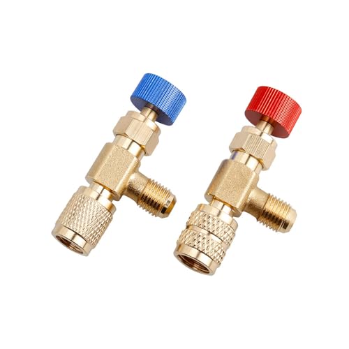 Bestgle 2 Stück Sicherheitsventile, Kühlmittel-Ladeventil aus Messing Ventile für Klimaanlagen-Adapter R22/R410 und Anschlüsse, Klimaanlagenfluss Bestgle 2 Stück Sicherheitsventile, Kühlmittel-Ladeventil aus Messing Ventile für Klimaanlagen-Adapter R22/R410 und Anschlüsse, Klimaanlagenfluss von Bestgle