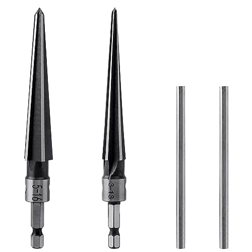Bestgle 2 stück konische reibahle 1/4" griff t-form kegelfräser kohlenstoffstahl kegel handreibahle zum reiben mit einem durchmesser von 3mm-13mm,5-16mm von Bestgle