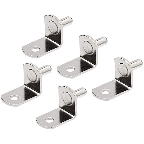 Bestgle 6 mm Klammern Stil Schrank-Regalklammern mit Loch vernickelt L-förmige Stützklammern für Möbel Schrank Bücherregal 50 Stück von Bestgle
