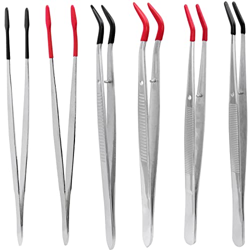 Bestgle 6 stücke pinzette lang edelstahl tweezers gummispitzen bastelpinzette zegebogene spitze pinzette flach gebogener spitzer pinzette für labor industrie schmuck wimpernwerkzeug Bestgle 6 stücke pinzette lang edelstahl tweezers gummispitzen bastelpinzette zegebogene spitze pinzette flach gebogener spitzer pinzette für labor industrie schmuck wimpernwerkzeug von Bestgle