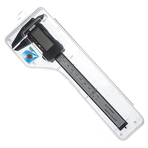 Bestgle Digitaler Messschieber, Genauigkeit ±0,2 mm, LCD-Bildschirm, elektronisch, digital, Kohlefaser, Mircometer, Lineal, Messwerkzeug für Längenbreite, Tiefenmessung, 150 mm von Bestgle