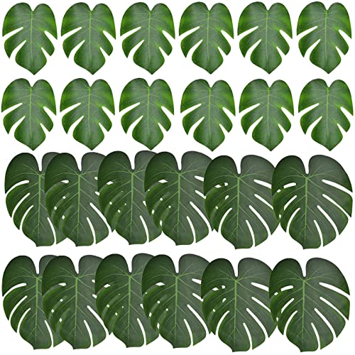 Bestgle Monstera blätter 24 stück künstliche Pflanzen blätter Palm Dekoration liefert für hawaiische Dschungel Geburtstag Dekoration Tropical Party grün von Bestgle
