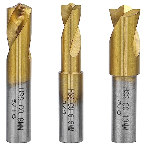 Bestgle bohrer bits 3 stück hss co titan-beschichtet spiralnutbohrer maschinen kurzer bohrer satz für metall holz bohrer cobalt legierte spiralbohre gewinde werkzeuge 6.5mm 8mm 10mm von Bestgle