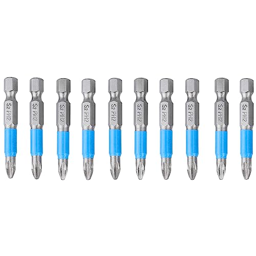 Bestgle kreuzschlitz schraubendreher bits set 50mm 10 stück phillips bits s2 stahl kreuzkopf bit 6,35mm sechskantschaft bit set lang feinzahn design starke magnetkraft elektrischer werkzeuge set von Bestgle