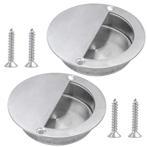Bestgle rund edelstahl griffmulde 2 stücke einlassgriff schiebetür muldengriff türgriff glatte oberfläche der gebürstet griffschale muldengriff verdeckt einfache installation silber Bestgle rund edelstahl griffmulde 2 stücke einlassgriff schiebetür muldengriff türgriff glatte oberfläche der gebürstet griffschale muldengriff verdeckt einfache installation silber von Bestgle