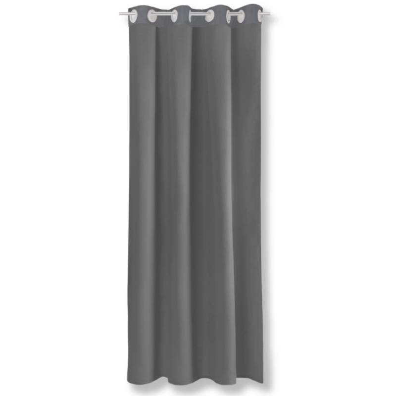 Bestgoodies Dekoschal Ellen Ösen Blickdicht 140 cm x 225 cm Anthrazit 2er Pack von Bestgoodies