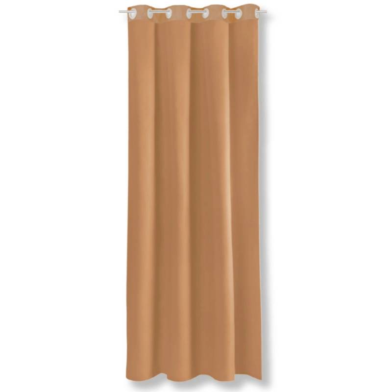 Bestgoodies Dekoschal Ellen Ösen Blickdicht 140 cm x 225 cm Hellbraun 2er Pack von Bestgoodies