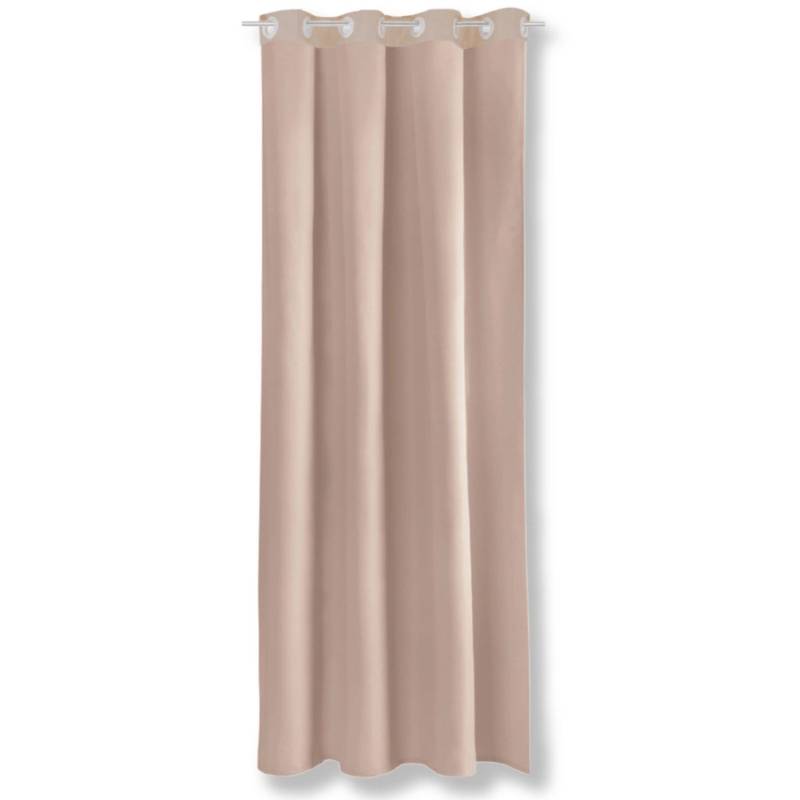 Bestgoodies Dekoschal Ellen Ösen Blickdicht 140 cm x 225 cm Sandgrau 2er Pack von Bestgoodies