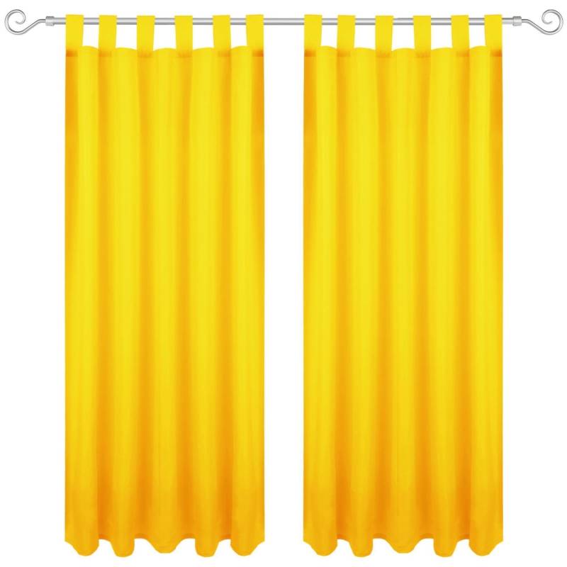 Bestgoodies Dekoschal Ellen Schlaufen Blickdicht 2er Pack 140 cm x 145 cm Gelb von Bestgoodies