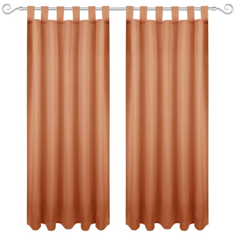 Bestgoodies Dekoschal Ellen Schlaufen Blickdicht 2er Pack 140 cm x 145 cm Hellbraun von Bestgoodies