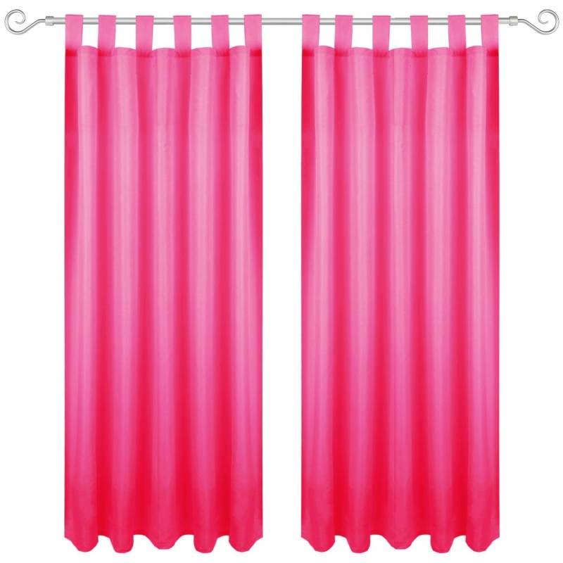 Bestgoodies Dekoschal Ellen Schlaufen Blickdicht 2er Pack 140 cm x 145 cm Pink von Bestgoodies