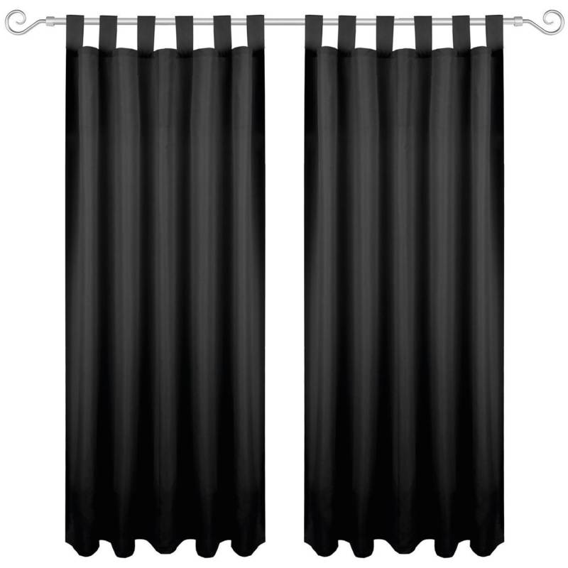 Bestgoodies Dekoschal Ellen Schlaufen Blickdicht 2er Pack 140 cm x 145 cm Schwarz von Bestgoodies