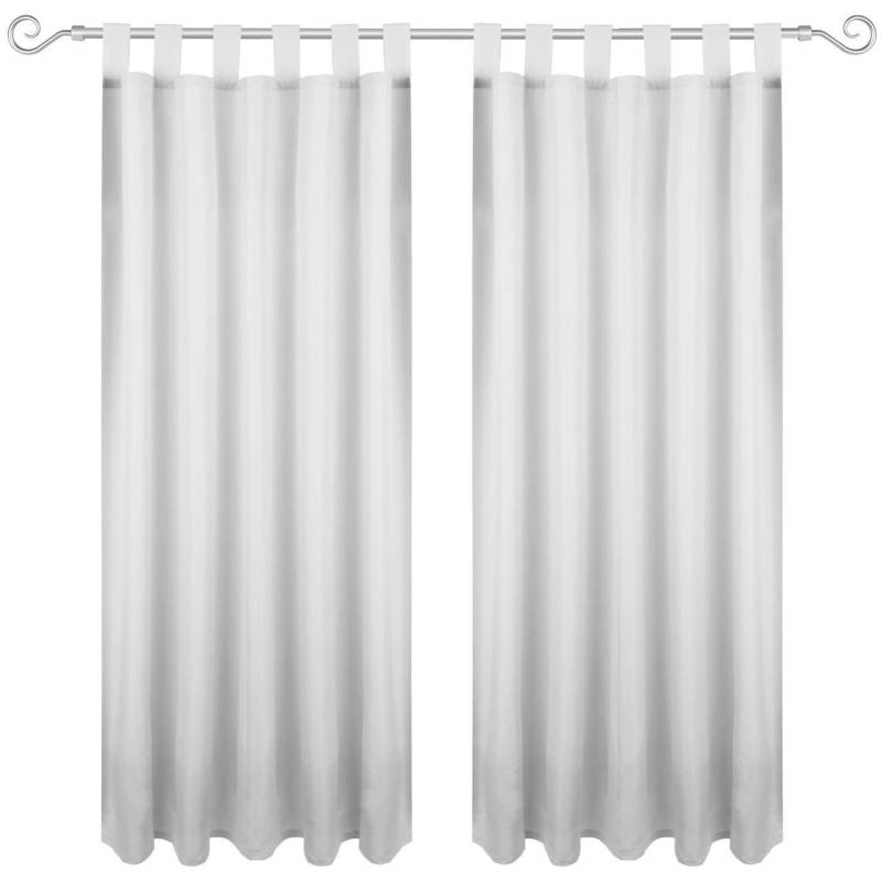 Bestgoodies Dekoschal Ellen Schlaufen Blickdicht 2er Pack 140 cm x 175 cm Hellgrau von Bestgoodies