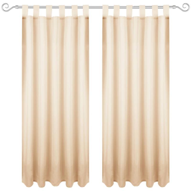 Bestgoodies Dekoschal Ellen Schlaufen Blickdicht 2er Pack 140 cm x 225 cm Beige von Bestgoodies