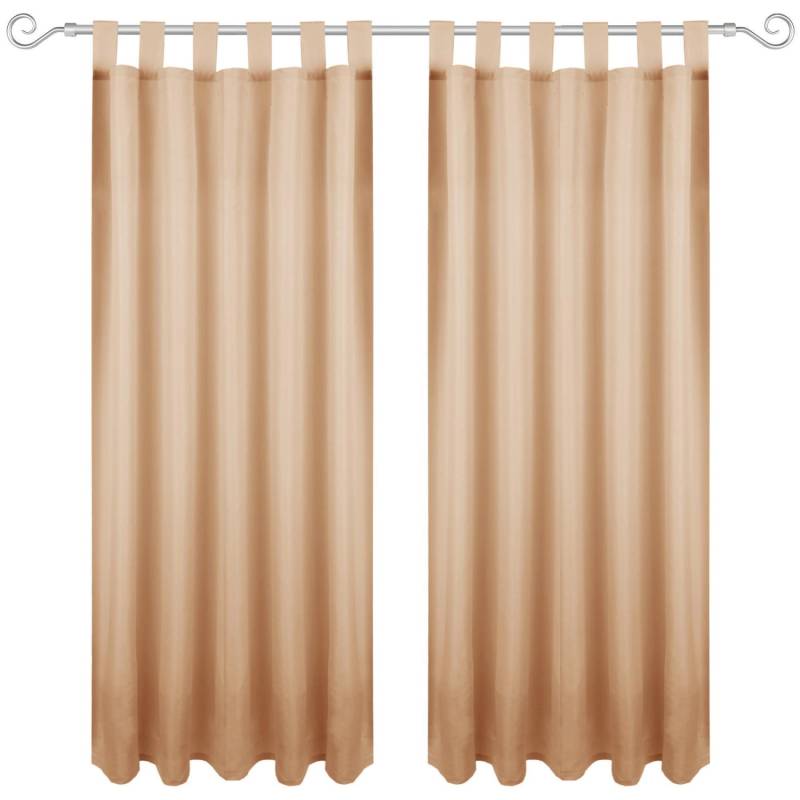 Bestgoodies Dekoschal Ellen Schlaufen Blickdicht 2er Pack 140 cm x 225 cm Sandgrau von Bestgoodies