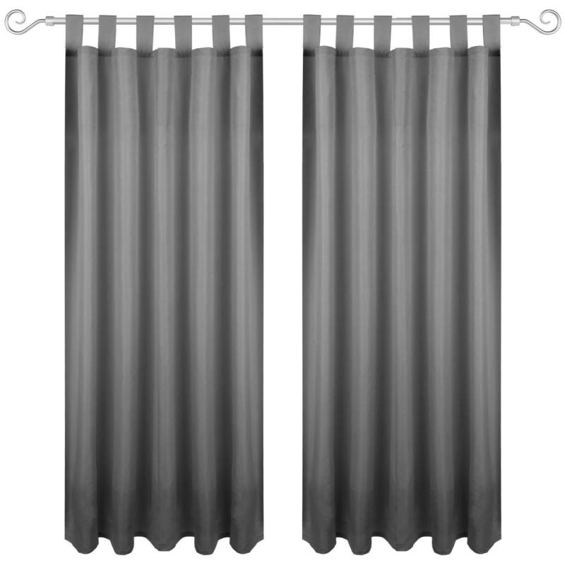 Bestgoodies Dekoschal Ellen Schlaufen Blickdicht 2er Pack 140 cm x 245 cm Anthrazit von Bestgoodies