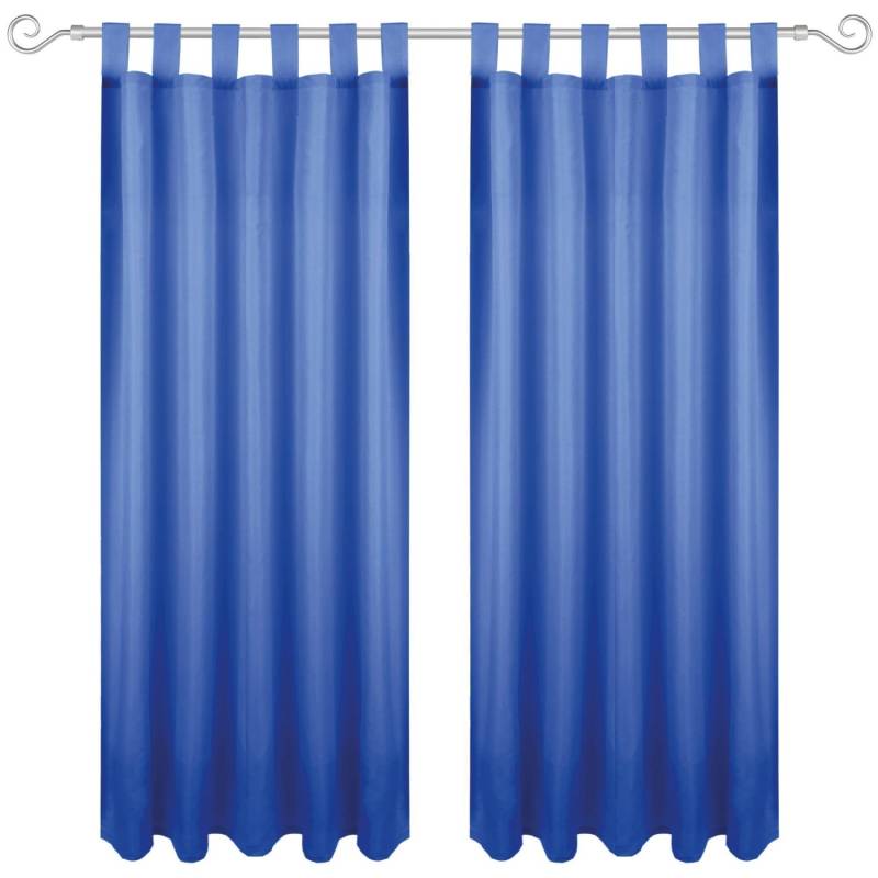 Bestgoodies Dekoschal Ellen Schlaufen Blickdicht 2er Pack 140 cm x 245 cm Blau von Bestgoodies